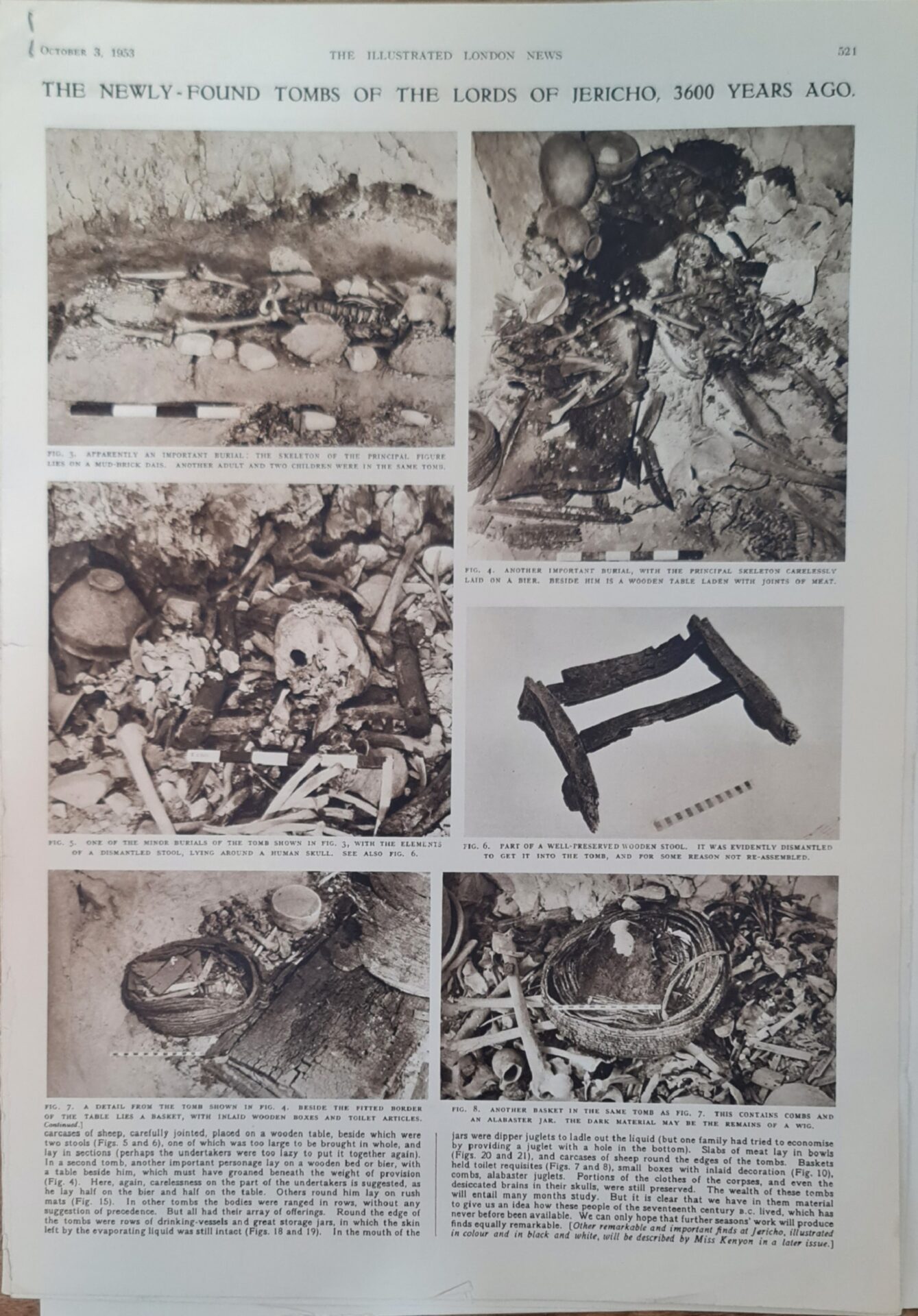 Figure 1:The Newly-Found Tombs Of The Lords Of Jericho. 3600 Years Ago,1954 